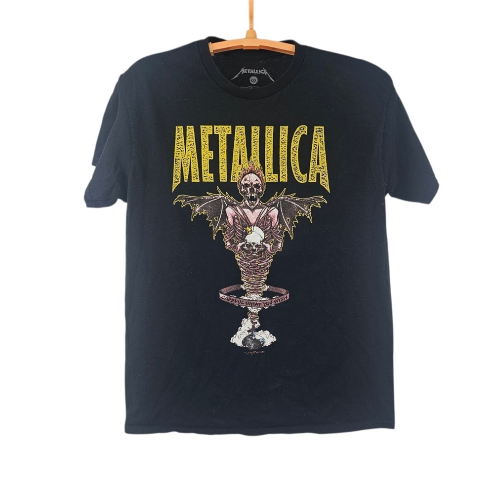 Metallica Pushead Careful What You Wish‎ For Graphic T-Shirt Black Mens Large LG